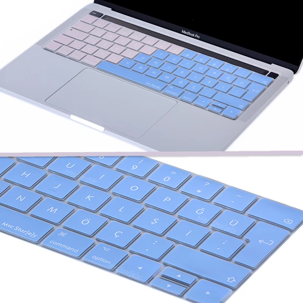 Macbook Pro Klavye Koruyucu (Türkçe Q) Touchbarlı A1706 A1989 A2159 A1707 A1990 ile Uyumlu R.Powder - 5