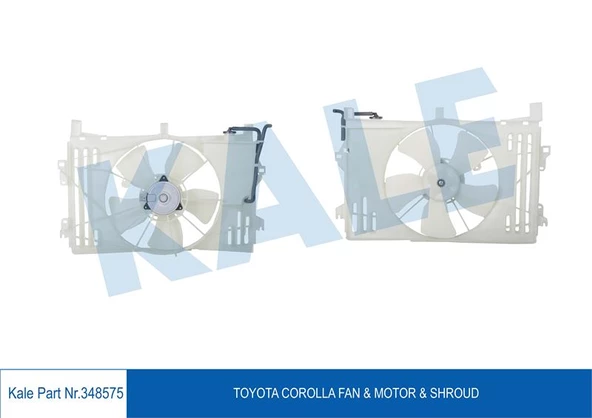 RADYATOR FANI KOMPLE COROLLA 1.4 - 1.6 VVTI  2002 - 2006 - KALE 348575