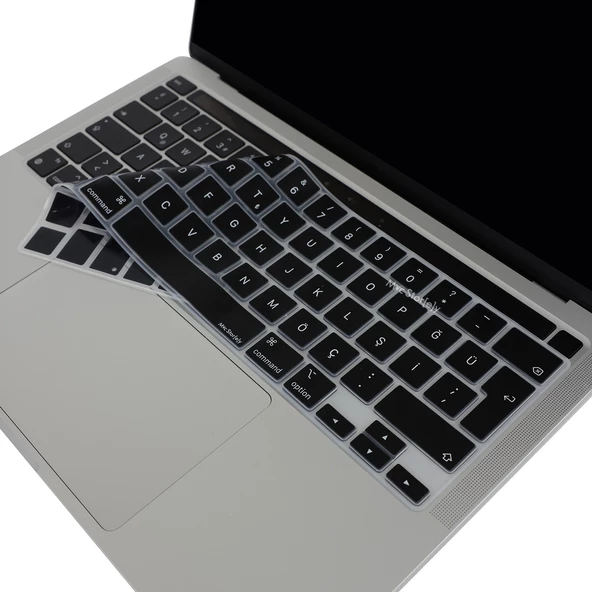 Macbook Pro Klavye Koruyucu 13inç M1-M2 (Türkçe Q) Touchbarlı A2251 A2289 A2338 A2141 ile Uyumlu