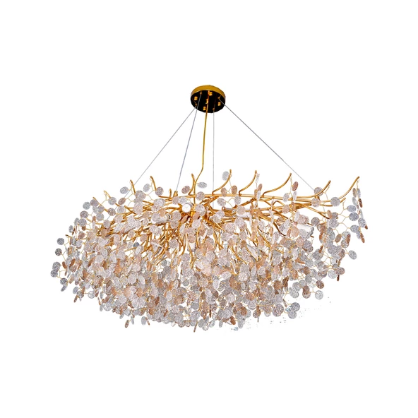 Apliqa Masal Sıralı Gold Yemek Masası Üstü, Kristal Taşlı Modern, Oturma Odası, Salon Avize - Resim 2