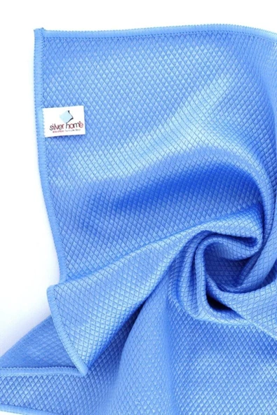 SİLVER HOME Mikrofiber 40x40cm 5li Baklava Desen Cam Temizlik Bezi - Renkli - 3