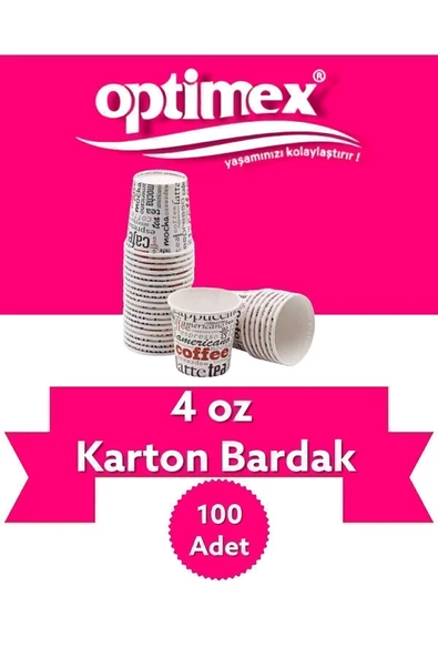 Tusemix Karton Bardak Küçük Boy 4 Oz Kahve Bardağı 100 Adet