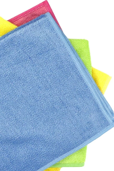 SİLVER HOME Universal Parlak Doku 4lü Mikrofiber 40x40cm Temizlik Bezi - 3