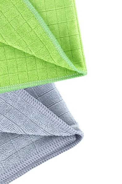 SİLVER HOME Universal Kareli 2li Mikrofiber 40x40cm Temizlik Bezi - Yeşil/gri - 3