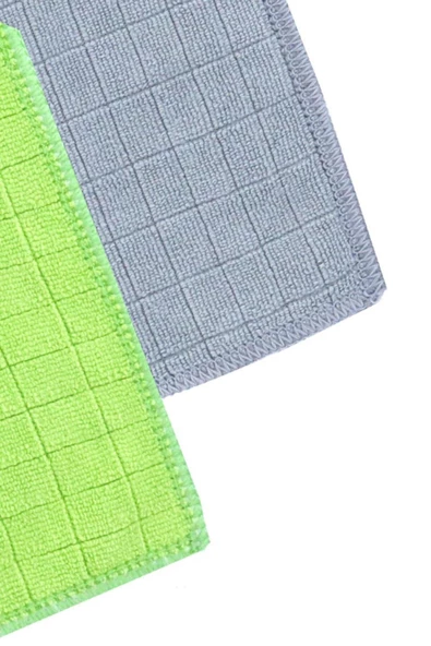 SİLVER HOME Universal Kareli 2li Mikrofiber 40x40cm Temizlik Bezi - Yeşil/gri - 4