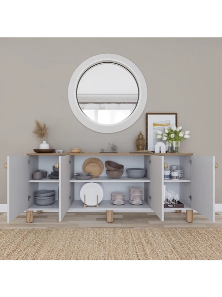 Midoser Bohem Serisi Natura Mat Beyaz - Açık Ceviz Konsol - 2