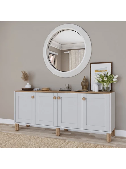 Midoser Bohem Serisi Natura Mat Beyaz - Açık Ceviz Konsol - 3