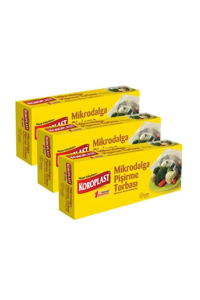 Koroplast Mikrodalga Pişirme Torbası 24x21,5 Cm 10 Adet - 3'lü