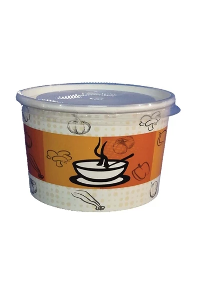 Tusemix Kağıt karton Çorba Kasesi 16 Oz Şeffaf Kapaklı 50 Adet Kağıt Çorba Kasesi 16 Oz Şeffaf Kapaklı