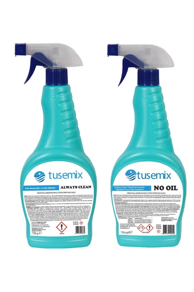 TUSEMİX No Oil Yağ Çöz Fırın Izgara 750 ml ve Always Clean Çok Amaçlı Leke Çıkarıcı 750 ml