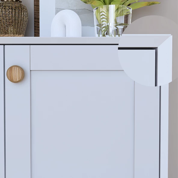 Midoser Natura Kapaklı Aynasız Bohem Ayaklı Konsol Beyaz 180 Cm. - 7