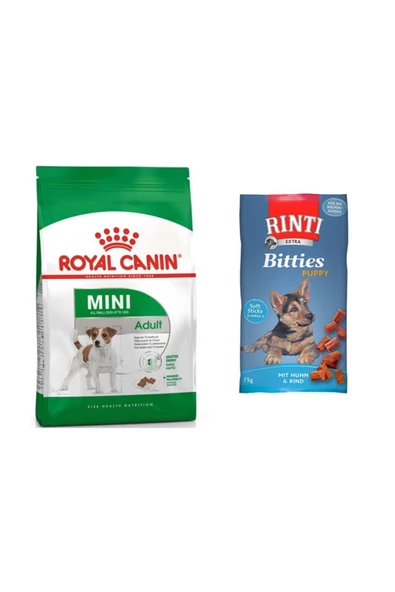 Royal Canin Adult Yetişkin Small Mini Küçük Irk Köpek Maması 2 Kg + Rinti Puppy Yavru Köpek Ödülü