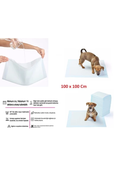 Loggia Yıkanabilir Köpek Çiş Pedi - 100 X 100 Cm