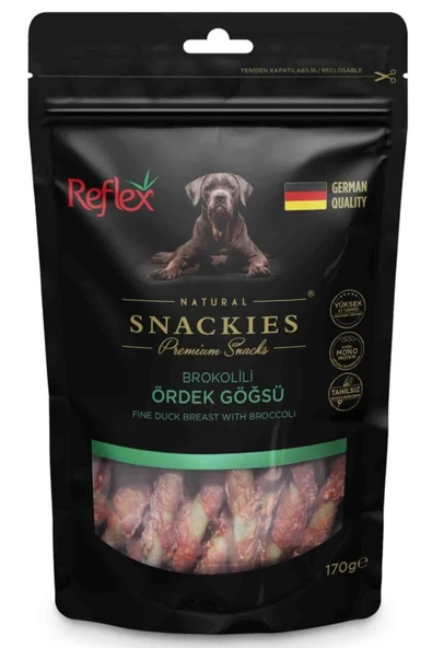 Reflex Snackies Brokolili Ördek Göğsü Köpek Ödülü 170 Gr. Rft-134