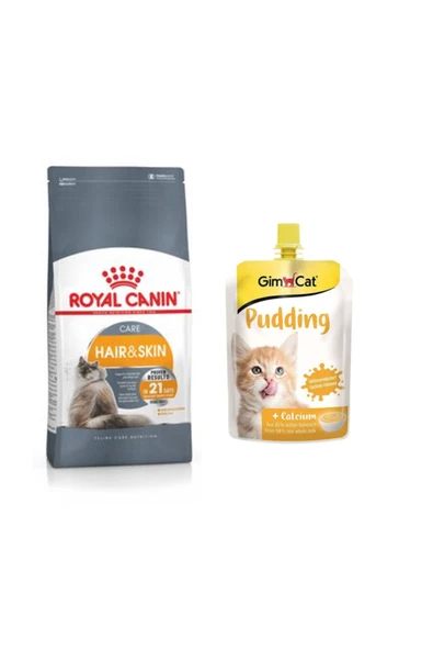 Royal Canin Hassas Tüylü Yetişkin Kediler Için Kuru Mama 2 kg + Gimcat Classic Kalsiyum Kedi Pudingi 150 gr