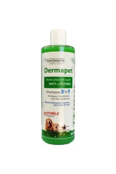 DIGERUI Purele Dermapet Kedi Köpek Şampuanı 3in1 Plus 450 Ml