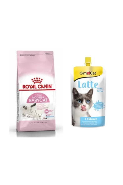 Royal Canin Mother And Babycat 2kg Anne & Yavru Kedi Kuru Maması Gimcat Milk Latte Calcium Sıvı Kedi Sütü 200 ml