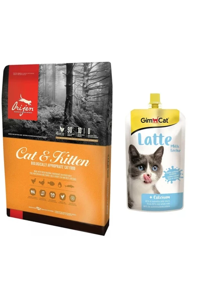 Orijen Kitten Yavru Kedi Maması 1,8 Kg + Gimcat Latte Kedi Sütü 150 Gr (original)