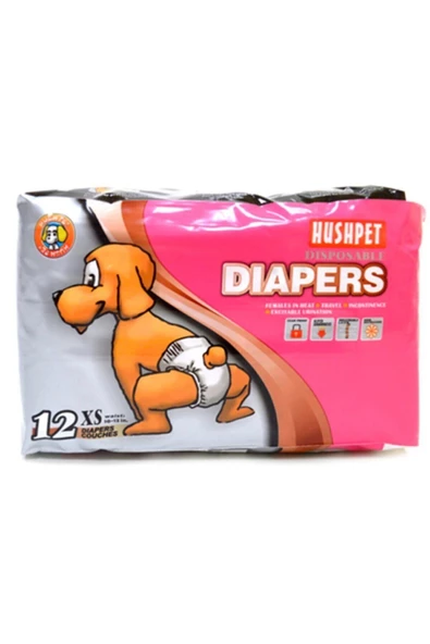 Hushpet Köpek Alt Tuvalet Bezi 12 Adet Xs Hush Pet Diapers X Small 12'li Köpek Bezi