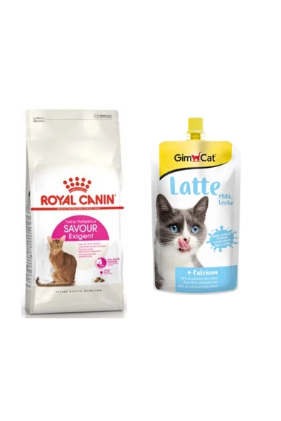 Royal Canin Savour Exigent Seçici Kedi Kuru Maması 2 kg + Gimcat Milk Latte Calcium Sıvı Kedi Sütü 200 ml