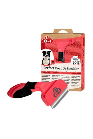 8in1 Perfect Coat Deshedder Furminator Orta Irk Köpek Tarağı Medium