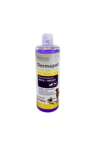 EFSANEAVM Purele Dermapet Sarı Kahverengi Irk Kedi Ve Köpek Için Dermatolojik Etkili Kremli Şampuan 450 ml