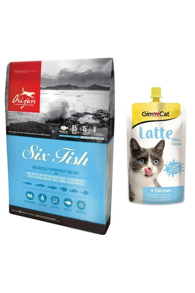 Orijen Six Fish Balıklı Kedi Maması 1,8 kg + Gimcat Latte Kedi Sütü 150 gr