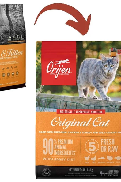 Orijen Cat & Kitten Tahılsız Yavru ve Yetişkin Kedi Maması 1,8kg