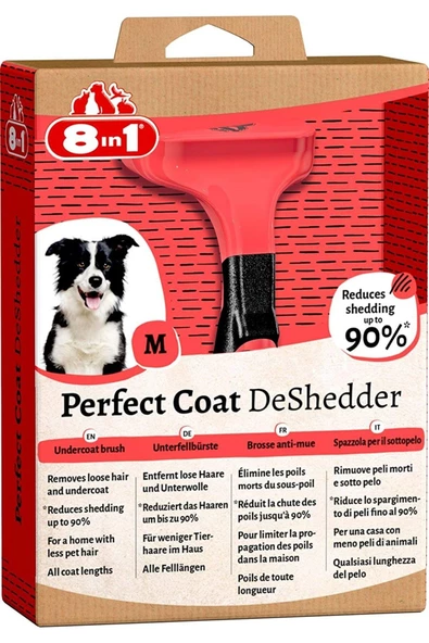 8in1 Perfect Coat Deshedder Furminator Orta Irk Köpek Tarağı Medium