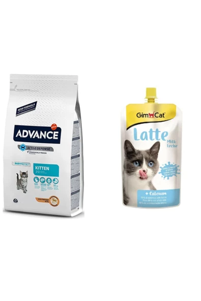 Advance Kitten Kedi Maması 3 Kg + Gimcat Latte Kedi Sütü 150 Gr (original)