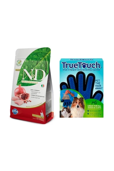 N&D Tahılsız Kitten Tavuklu&narlı Kedi Maması 1,5 kg + Bobo Touch Kedi Tüy Toplama Eldiveni (original)