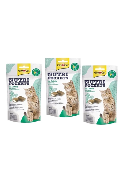 Gimcat Nutripockets Kedi Ödülü Kedi Otu Multivitamin 3*60 gr - 3' Lü ( 3 Adet )