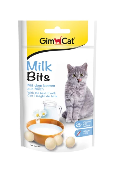 Gimcat Milk Bits Sütlü Taurinli Tahılsız Kedi Ödül Tableti 40gr