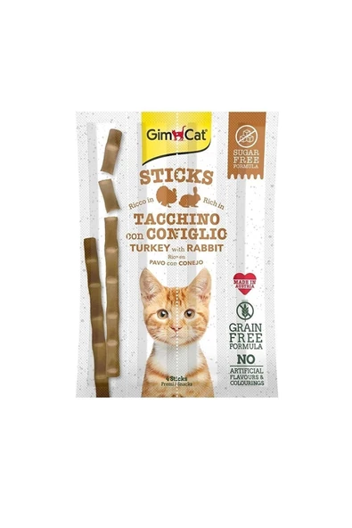 Gimcat Sticks Kümes Ve Tavşan Etli Tahılsız Ödül Çubukları 4'lü 20gr