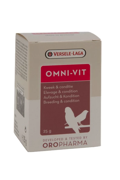 VerseleLagaOropharma Versele Laga Oropharma Omni-vit Üreme Kondisyon Vitamini 25 gram (CAM ŞİŞE - ORİJİNAL ŞİŞEDEN BÖLME)