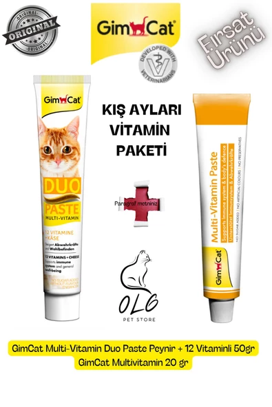 Gimcat Peynirli Vitamin 50 Gr. , Gimcat Multivitamin 20 Gr.