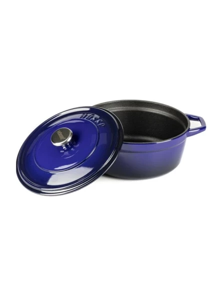 HOSSE 20 cm Döküm Derin Tencere Mavi - 2