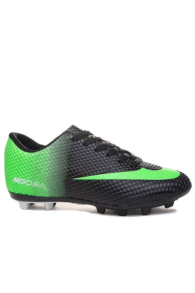 Mergenshoes 401 Wlkd Siyah Yeşil Krampon Erkek Futbol Spor Ayakkabı