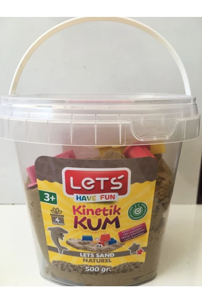 Lets Kinetik Kum 500 Gr. Naturel Plastik Kutu