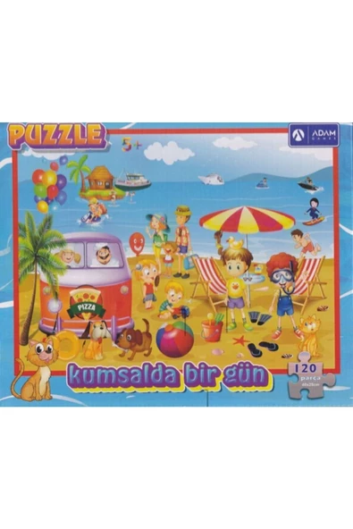 Kumsalda Bir Gün 120 Parça Puzzle (40x28)