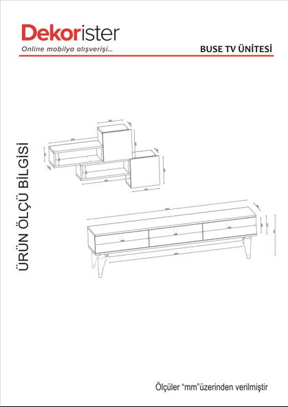 Dekorister Exclusive Buse Tv Ünitesi Ceviz - Resim 5
