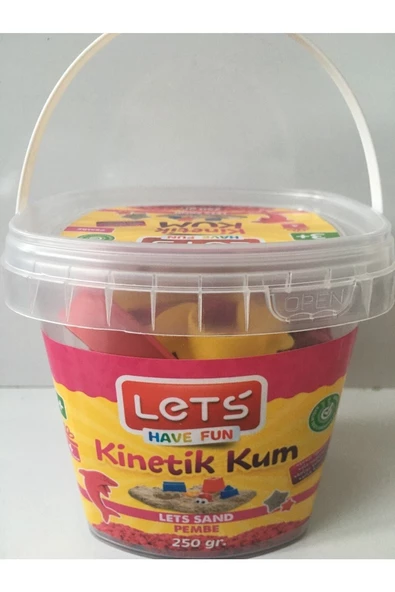 Kinetik Kum 250 gr Pembe Plastik Kutu