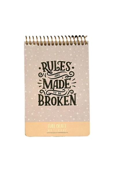 Full Craft A5 96 Yaprak Çizgisiz Spiralli Sert Kapaklı Bloknot - Resim 1