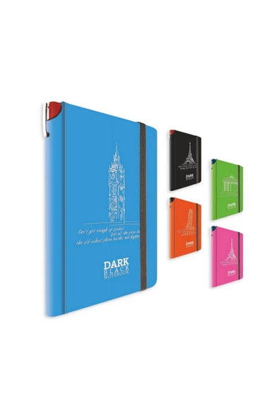 Dark 9x14 64 Yaprak Çizgisiz Siyah Yapraklı Defter - Resim 2