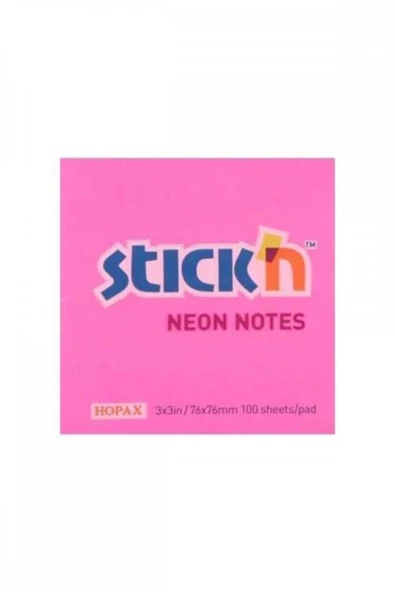 Stickn Neon Pembe 76x76 100 Yaprak Not Kağıdı