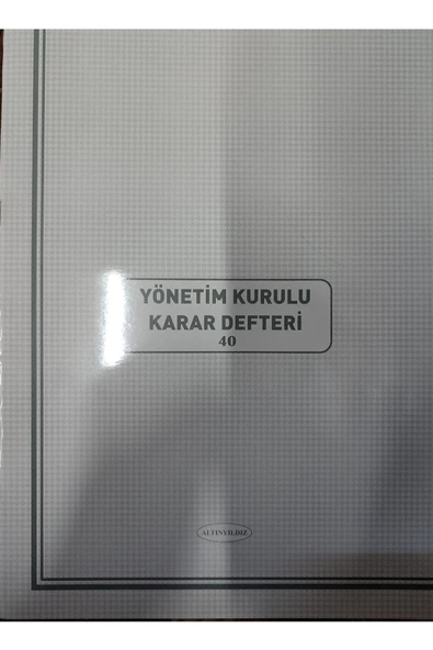 Yönetim Kurulu Karar Defteri 40 Yaprak Numaralı Karton Kapak - 2