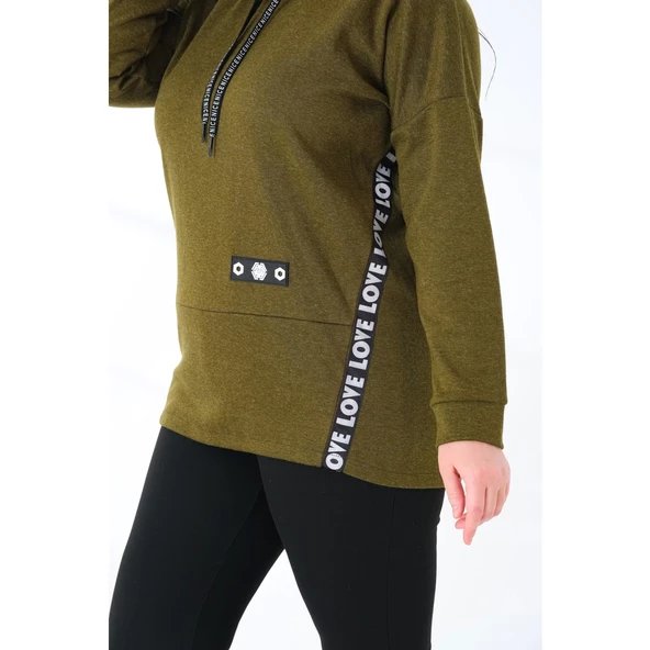 Kapüşonlu Büyük Beden Sweatshirt - 2