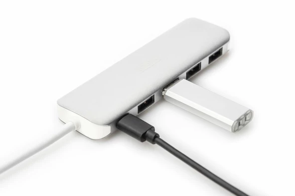 DIGITUS DA-70242-1 USB3.0  4'lü HUB,MAC+WIN,ALİMİN - 8