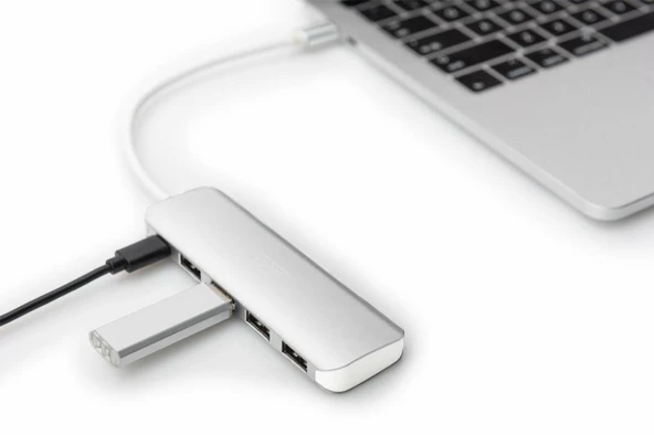 DIGITUS DA-70242-1 USB3.0  4'lü HUB,MAC+WIN,ALİMİN - 9