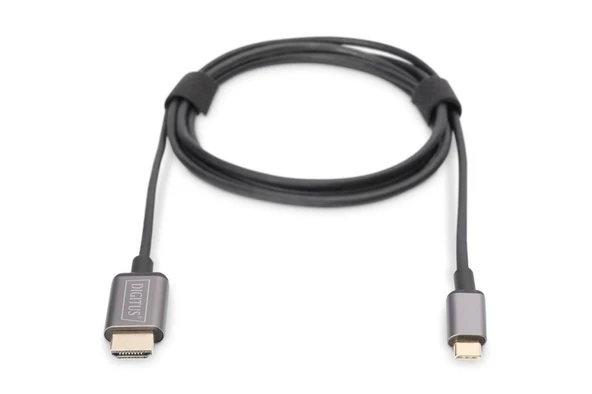 DIGITUS DA-70821 USB Tip-C => HDMI ÇEVİRİCİ 1,8m Giriş: USB Type-C=>Çıkış:HDMI Görüntü Adaptör Kab